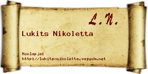 Lukits Nikoletta névjegykártya